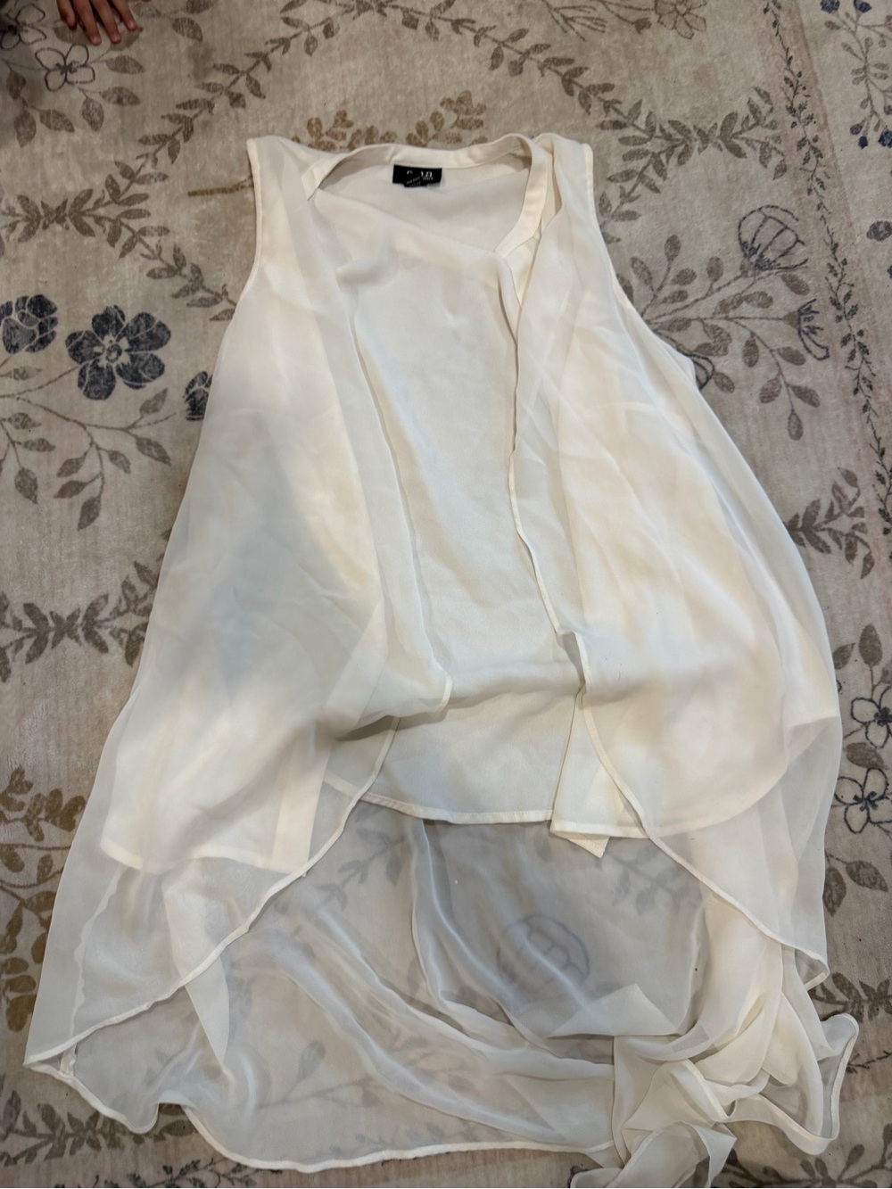 a.n.a Off-White Layered Sheer Chiffon Sleeveless Camisole